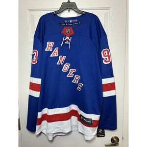Size 2XL Mika Zibanejad New York Rangers Fanatics Breakaway Jersey Blue Mens NWT